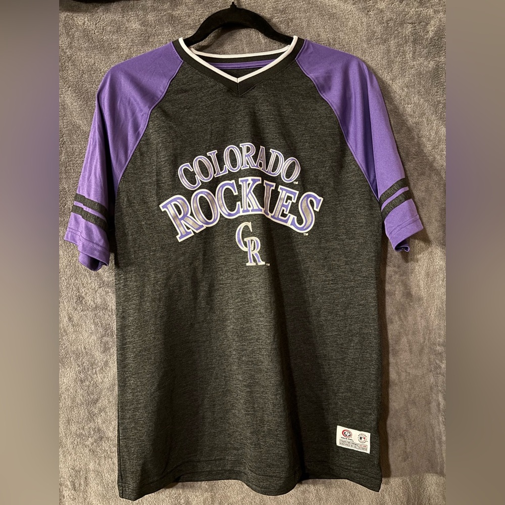 Colorado Rockies Women's Short Sleeve Tee - Purple and Black